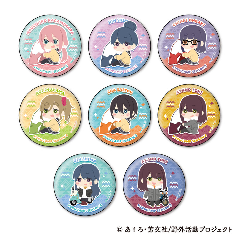 Yurucamp Season 3 XEBEC Mofumofu Can Badge Collection