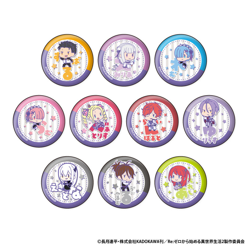 Re:Zero kara Hajimeru Isekai Seikatsu XEBEC Onamae Pitanko Can Badge Collection