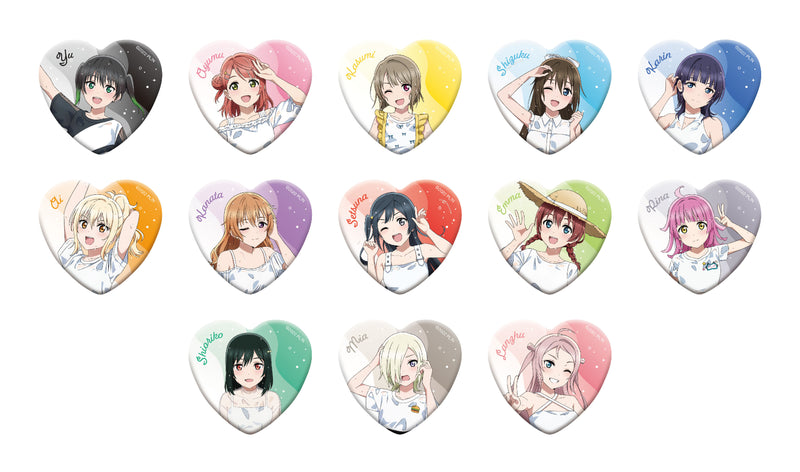 Love Live! Nijigasaki Academy School Idol Club Movic Heart-shaped Chara Badge Collection