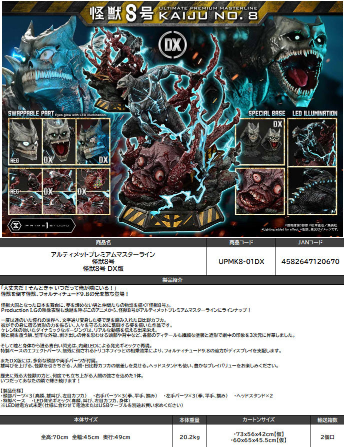 Kaiju No. 8 Prime 1 Studio Ultimate Premium Masterline Kaiju No. 8 DX Edition