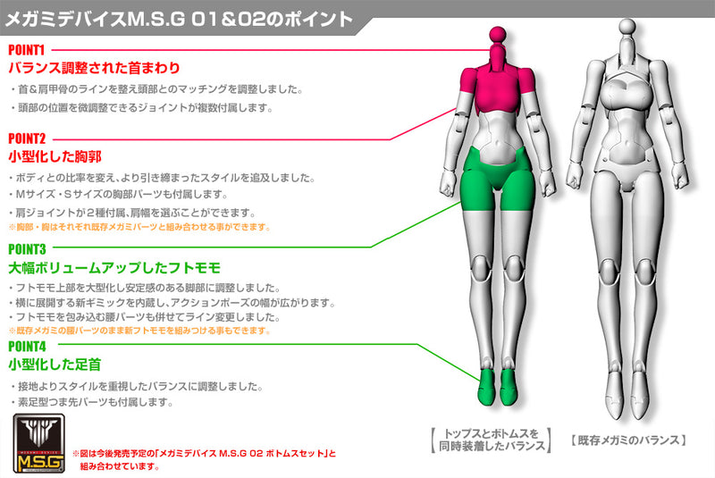 Megami Device Kotobukiya M.S.G 01 Tops Set Skin Color A