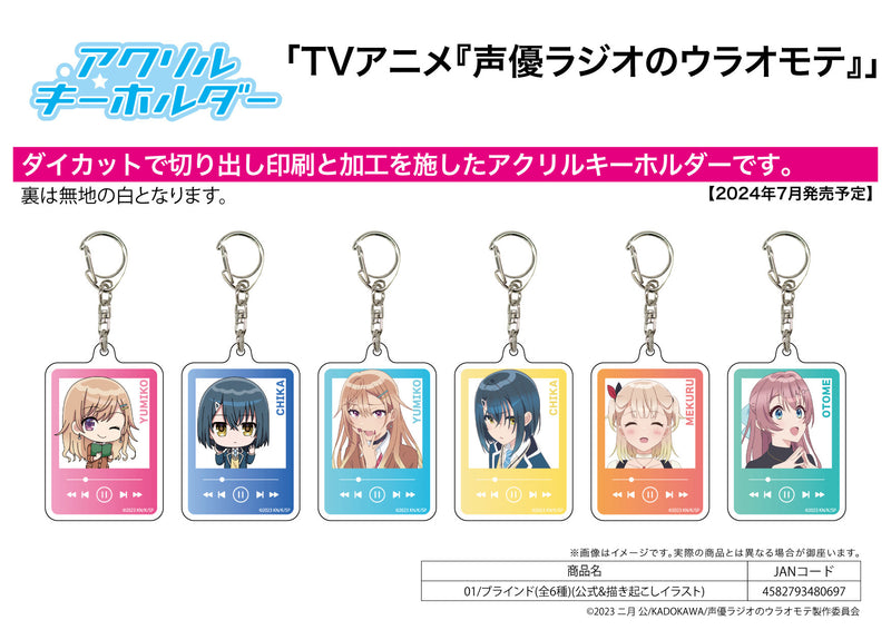 The Many Sides of Voice Actor Radio A3 Acrylic Key Chain 01 Official & Original Illustration