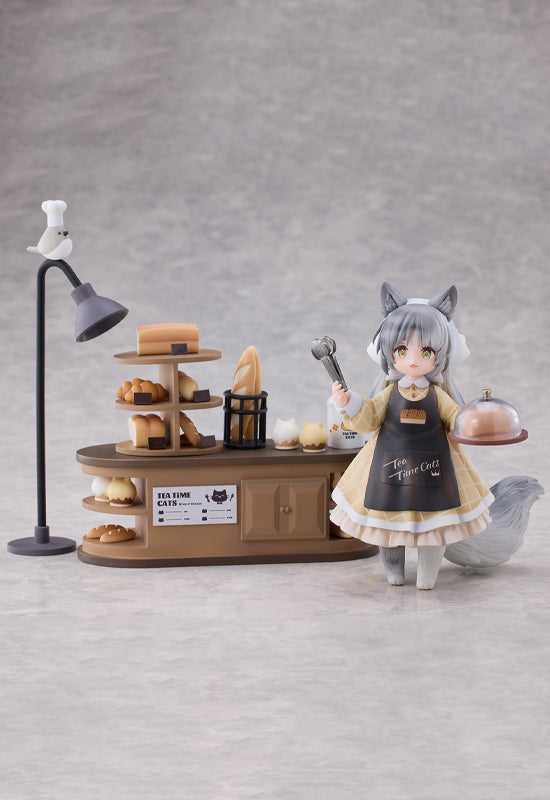 TEA TIME CATS SCENE RIBOSE DLC SERIES CAT TOWN BAKERY STAFF NON-SCALE FIGURINE