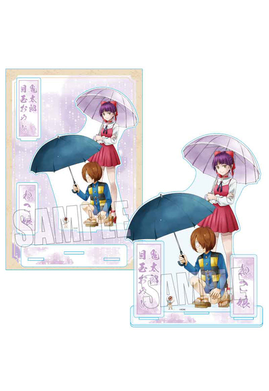 Kitaro Tanjo: Gegege no Nazo Bell House Mega Acrylic Stand Kitaro & Medamaoyaji & Neko Musume Umbrella -Past and Present- Ver.