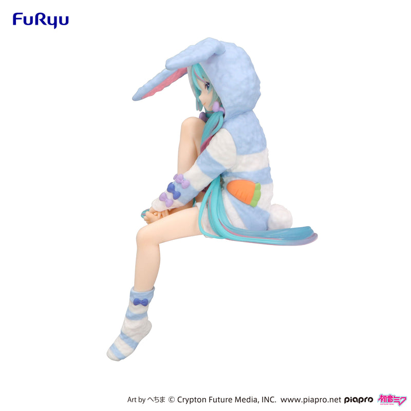 Hatsune Miku FURYU Noodle Stopper Figure -Rabbit Ear Hood Pajama Blue Color ver.-