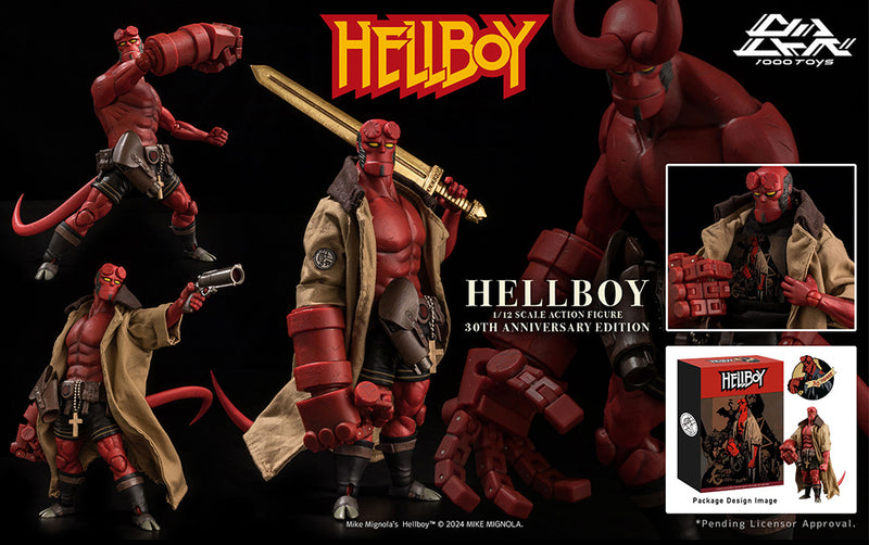 Hellboy 1000 Toys Hellboy 1/12 Scale Action Figure 30th Anniversary Edition