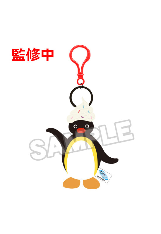 Pingu Good Smile Moment Mokomoko Mascot Key Chain Cream