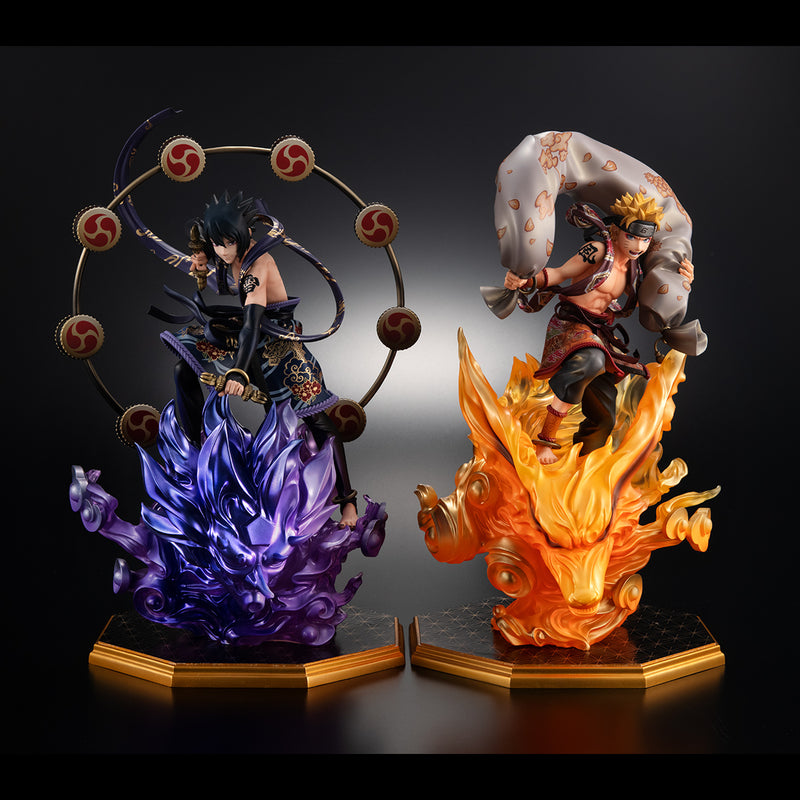 NARUTO -Shippuden- MEGAHOUSE Precious G.E.M.series  Naruto Uzumaki Wind God＆Sasuke Uchiha Thunder God Set