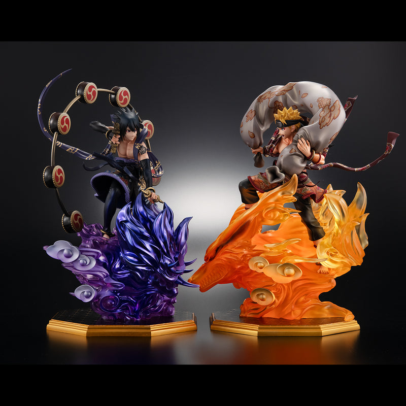 NARUTO -Shippuden- MEGAHOUSE Precious G.E.M.series  Naruto Uzumaki Wind God＆Sasuke Uchiha Thunder God Set