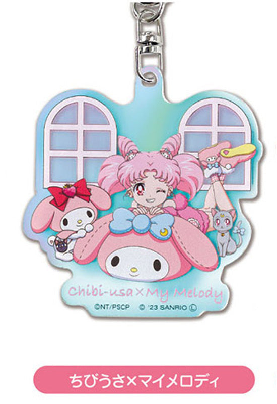 Pretty Guardian Sailor Moon Bandai Acrylic Key Chain Series x Sanrio Characters Aurora TYPE 02 Chibiusa x My Melody AKO